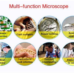 LCD Screen Continuous Zoom Binocular Visual 21-135X Trinocular Stereo Microscope+Industrial Camera+56 LED Light for LAB PC