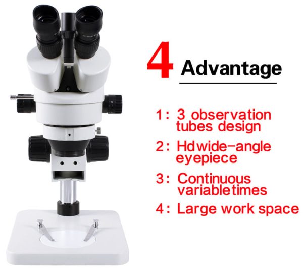 LCD Screen Continuous Zoom Binocular Visual 21-135X Trinocular Stereo Microscope+Industrial Camera+56 LED Light for LAB PC