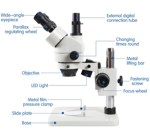 LCD Screen Continuous Zoom Binocular Visual 21-135X Trinocular Stereo Microscope+Industrial Camera+56 LED Light for LAB PC