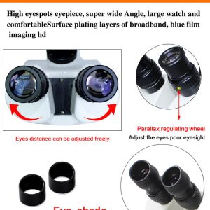 LCD Screen Continuous Zoom Binocular Visual 21-135X Trinocular Stereo Microscope+Industrial Camera+56 LED Light for LAB PC