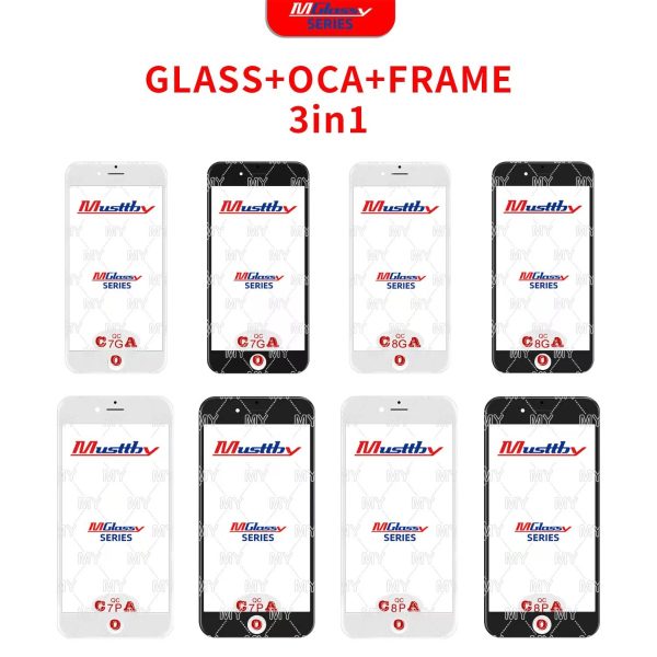 mmexport1684925535526 Front Outer Screen Glass Lens +Frame+OCA (+Polarized) For iPhone # Musttby