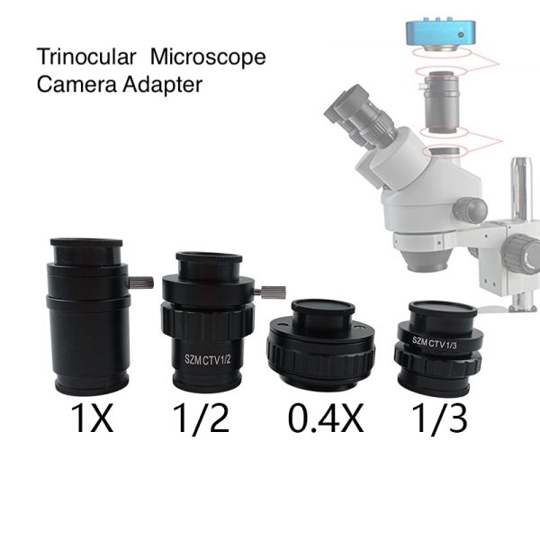 o1cn01dkukjj1q9wmzd2izt__438505453 Trinocular microscope camera 1X 1/3 1/2 0.4x CTV interface adapter for SZM45T1 SZM45T2