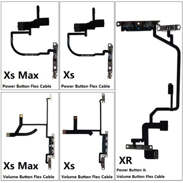 Power Button & Volume Button Flex Cable with Metal Bracket for iPhone XR / Xs /Max