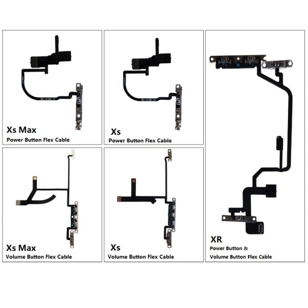 Power Button & Volume Button Flex Cable with Metal Bracket for iPhone XR / Xs /Max