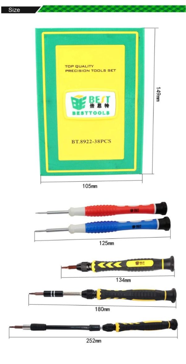 38 in 1 Versatile Screwdrivers Set Repair Tool # BST-8922