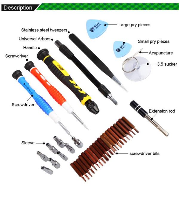 38 in 1 Versatile Screwdrivers Set Repair Tool # BST-8922