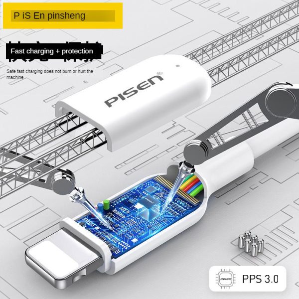 pisen-18w-3a-tpe-phone-charging-data1 Pisen PD 30W 3A Phone Charging Data 3.0 Fast Charger Type-c to Lighting Cable for iPhone