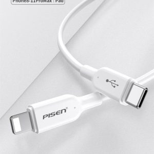 Pisen PD 30W 3A Phone Charging Data 3.0 Fast Charger Type-c to Lighting Cable for iPhone