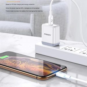 Pisen PD 30W 3A Phone Charging Data 3.0 Fast Charger Type-c to Lighting Cable for iPhone