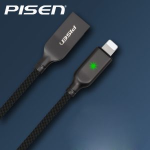 Fast Charging Auto disconnect 2A 1.2M braided Fabric iPhone lightning cable #Pisen - Image 4