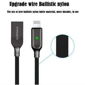 Fast Charging Auto disconnect 2A 1.2M braided Fabric iPhone lightning cable #Pisen - Image 8