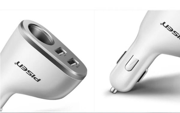 Salable car charger usb wireless cell phone car charger 2 USB Ports #Pisen