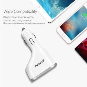 Salable car charger usb wireless cell phone car charger 2 USB Ports #Pisen