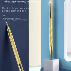 Punch Steel Spring Loaded Metal Diamond Pen for Phone Rear Glass LCD Screen Cracking Wood Carving Scribing