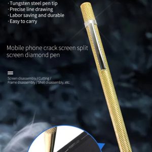 Punch Steel Spring Loaded Metal Diamond Pen for Phone Rear Glass LCD Screen Cracking Wood Carving Scribing