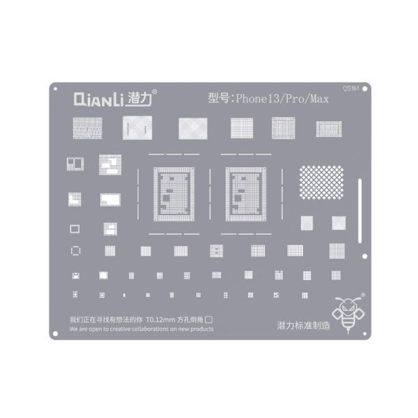 Qianli BGA Reballing Stencil for iPhone 13 12 11 Pro Max XS XR X 8 7 6S 6 IC Chip CPU Tin Planting Soldering Template