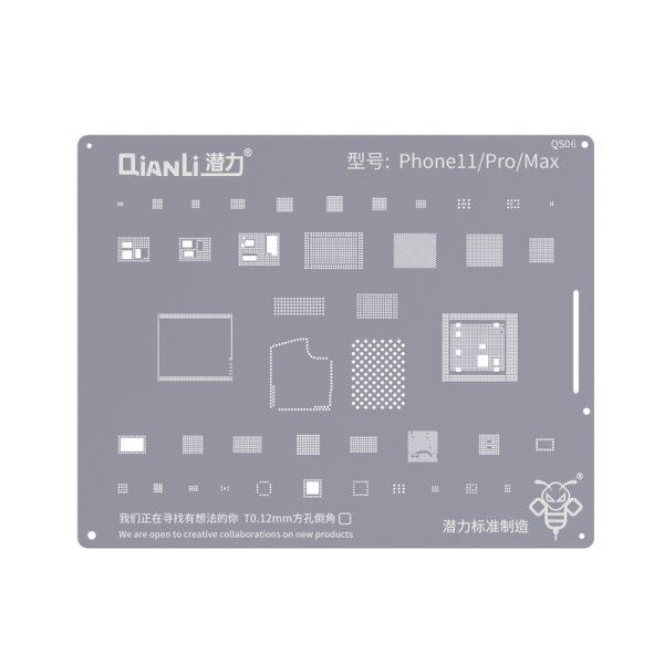 Qianli BGA Reballing Stencil for iPhone 13 12 11 Pro Max XS XR X 8 7 6S 6 IC Chip CPU Tin Planting Soldering Template