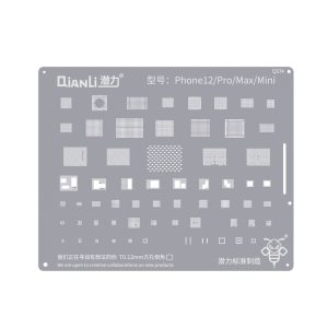 Qianli BGA Reballing Stencil for iPhone 13 12 11 Pro Max XS XR X 8 7 6S 6 IC Chip CPU Tin Planting Soldering Template