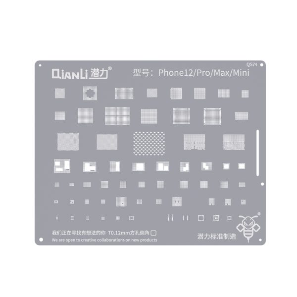 Qianli BGA Reballing Stencil for iPhone 13 12 11 Pro Max XS XR X 8 7 6S 6 IC Chip CPU Tin Planting Soldering Template