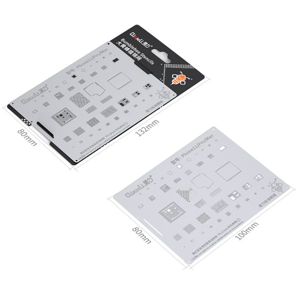 Qianli BGA Reballing Stencil for iPhone 13 12 11 Pro Max XS XR X 8 7 6S 6 IC Chip CPU Tin Planting Soldering Template