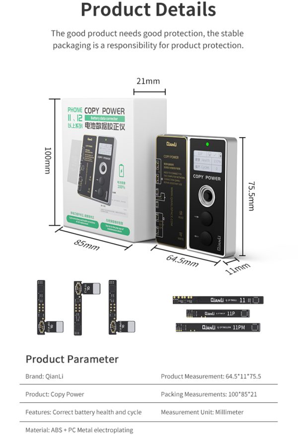 Qianli Copy Power Battery Data Corrector For iPhone 11 12 Pro Max Mini Battery Pop Ups Widows Repair Error Health Warnning