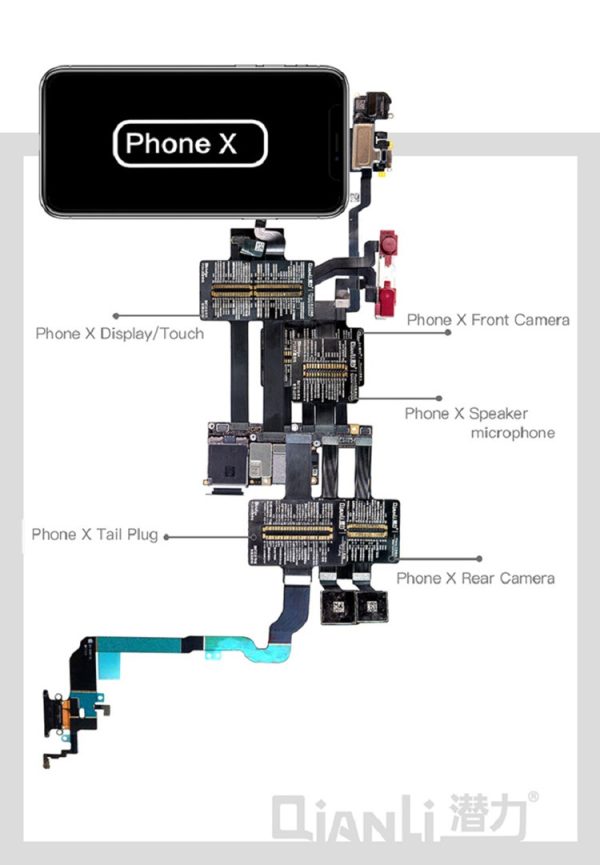 Qianli Tool iBridge Test Cable for iPhone X 8P 8G 7P 7 6SP 6S 6P 6 Motherboard Fault Display Touch Tail Plug Rear Camera