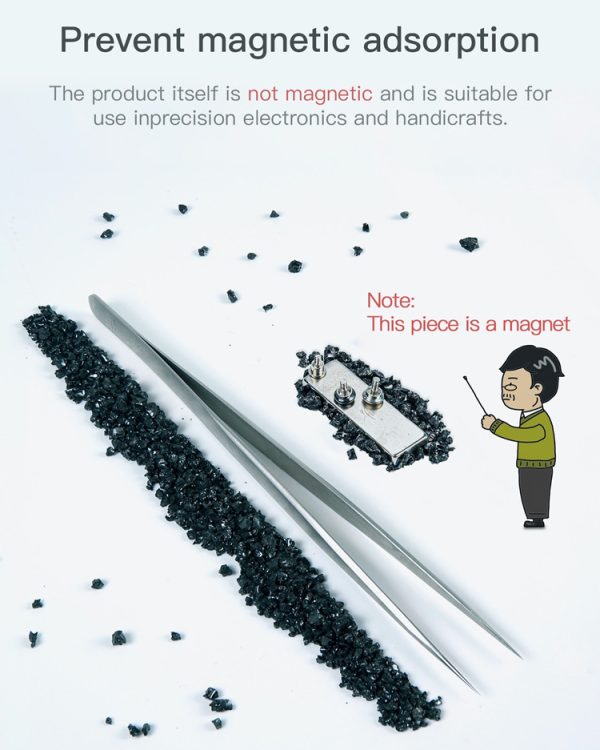 Non-magnetic Pointed Stainless Steel Tweezers #MEGA-IDEA