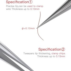 Non-magnetic Pointed Stainless Steel Tweezers #MEGA-IDEA