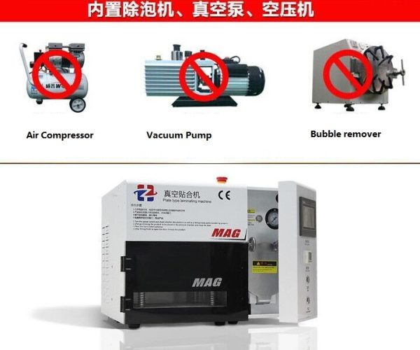 A+ New Version 5 in 1 (7 inch) KO MAG Vacuum Laminator Machine Built-in Vacuum Pump Air compressor and Bubble Remover