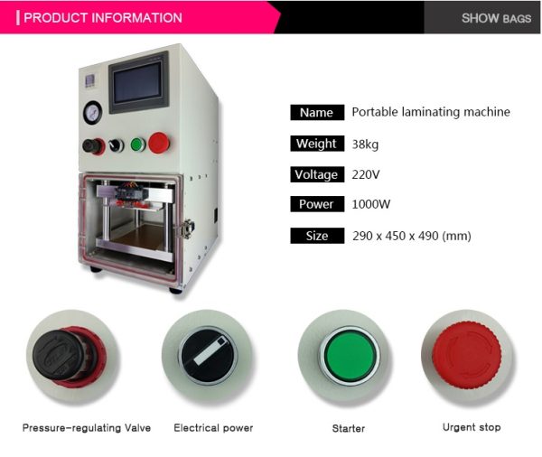 YMJ Portable Vacuum Laminating Machine + OCA Film Laminator for LCD Refurbishing (Without Vacuum Pump)