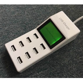 Universal 5V 9.2A 8-Port USB Charger w/ 1.8″ LED Display (110~240V)