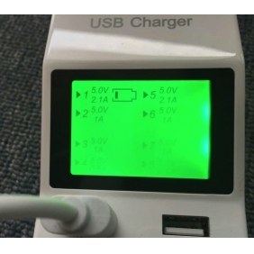 Universal 5V 9.2A 8-Port USB Charger w/ 1.8" LED Display (110~240V)