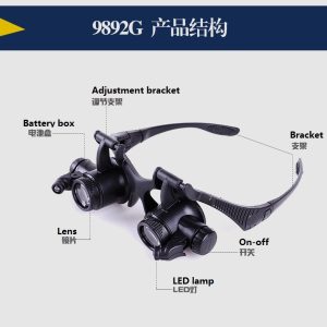 10X 15X 20X 25X Watch Repair Magnifying Glasses Eyewear Magnifier Loupe with LED 9892GJ - Image 6