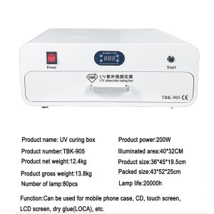TBK-905 UV Ultraviolet Curing Box For Curved Screen Drying Display 80pcs Lamp Bulbs LED OCA LOCA Adhesive Glue Repair Tool - Image 5