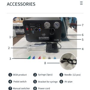 TBK-983A Automatic Glue Dispenser Professional Precise Dispensing Controller Built with Ultra Silent Air Compressor - Image 6