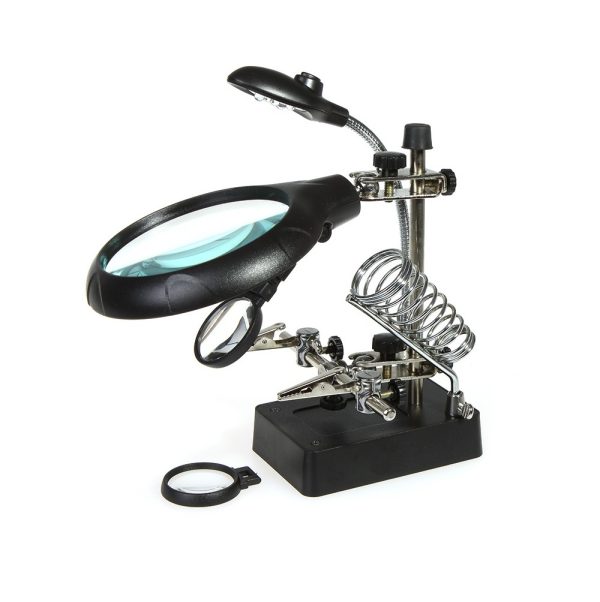 untitled201505261646261 LED Light Magnifier Helping Hand Auxiliary Clamp Alligator Clip Stand #MG16129-C