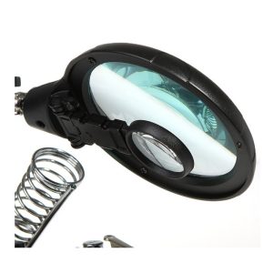 LED Light Magnifier Helping Hand Auxiliary Clamp Alligator Clip Stand #MG16129-C