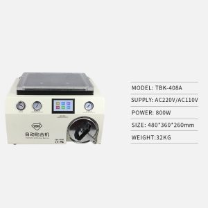 Newest LCD Vacuum Laminating Machine with Transparent Cover and Autoclave Bubble Remover #TBK-408A